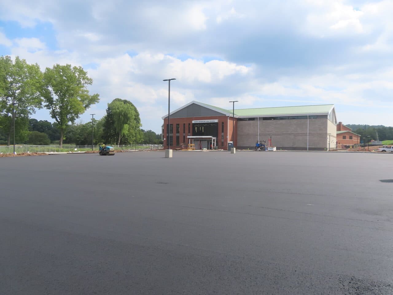 Commercial Parking Lot Paving project in North Branford, CT — finished lot at North Branford High School